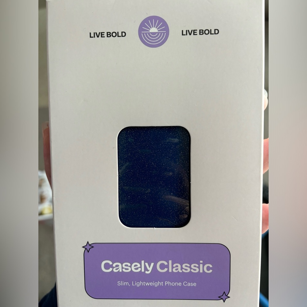 Casely iPhone 11 case in Midnight Navy with Silver Shimmer. NIB